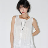 アイレットエンブロイダリーミニワンピース  (White)