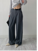 Launer Pocket Two-Tuck Wide Slacks