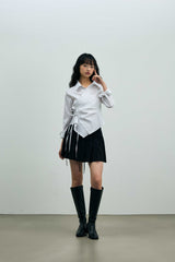 ミルドプリーツスカートパンツ / ブラック