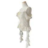 Lace Frill Two-Way Built-In Bra Sleeveless Top