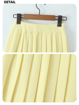 Elise Knitwear Pleats Skirt Cardigan Two-Piece