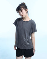 Grunge Claw Camo Eyelet Tee - Charcoal