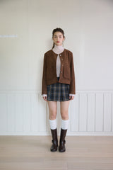 FRILL POCKET SUEDE JACKET (2 COLORS)