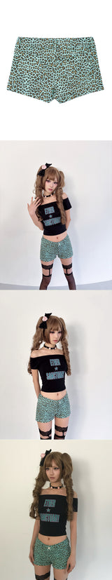  Leopard Shorts (Mint)
