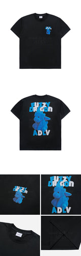 FUZZY FONT DRAGON SHORT SLEEVE T-SHIRT BLACK