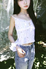 PASTEL FLOWER LACE SLEEVELESS (2COLOR)