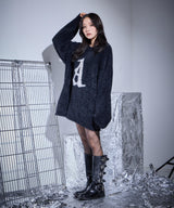 UNISEX ショルダージップシャギーニット
