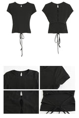 ブラックバッグアンダーポイントショートスリーブTシャツ