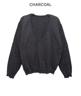 Bamboo Deep V-Neck Knit Top