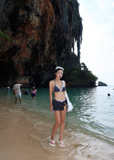 a dot-frilled bikini