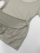 Shirred halterneck layered T-shirt