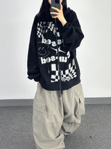 flag knitwear zip-up
