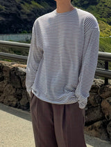 ASCLO ピーナッツミニボーダーリブTシャツ (4color)