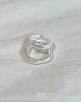 Wave Pearl Ring SET (2 piece)