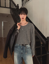 Deep Flow U-Neck Long Sleeve T-Shirt