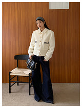 Gold button quilting jacket cardigan