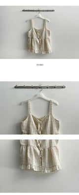 [Both sides!] Vinded frill tie bustier vest (1 color)