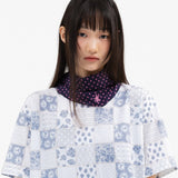 Twister Pattern Scarf - Navy