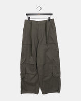 Myor ビッグポケットストラップカーゴワイドロングパンツ