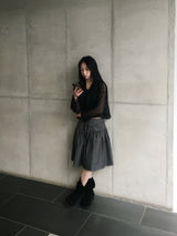 Benny Dot Shirred Midi Skirt (4c)