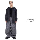 Striped Non-Fade Denim Pants