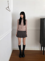 Checkered Micro Pleats Mini Skirt (2 colors)