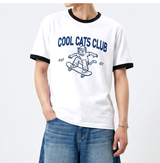 エッセンシャルスタンダード半袖リンガーTシャツ Cool Cats Club ホワイト