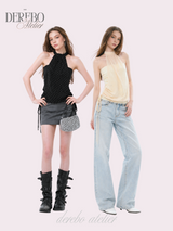 Shine halter chiffon blouse tube top
