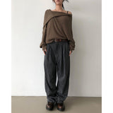 [UNISEX] ストライプカーブドスラックス