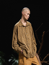 RELABEL 24AW Pupa-Silence Contour Pleated Layered Deconstructed Long Sleeve Shirt