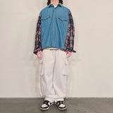 strap elastic pants_white