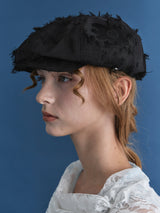 MARGOT HAT IN BLACK FLOWER FRINGE