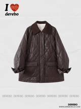 Warm Classic Leather Half Quilting Jacket