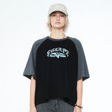 Mans Raglan Crop Half Sleeve T Black