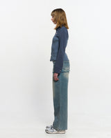 Ribbed Slim Zip-up _ BLUE