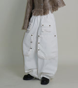 Kuro banding snap pocket wide fit washed pants