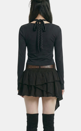 Milky Ribbon Layered Cardigan Set