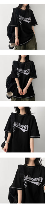 ロティ ステッチ オーバーサイズ フィット 半袖Tシャツ