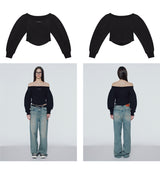 Off-the-shoulder sweatshirt