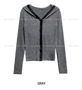Baby Satin Color Matching Hood Cardigan