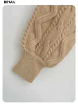 Fair Isle Off-Shoulder Twisted Knitwear