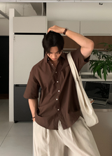 Cool Basic Semi-Over Short Sleeve Shirt
