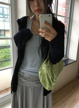 Hona Summer Loose Fit Cool Span Hood Zip-Up