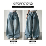 Rings side incision ピンタックキングオーバーデニムワイドパンツ