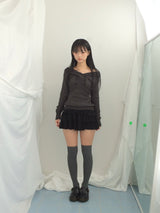 button shawl collar knitwear