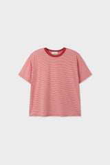 Stripe colourway cropped short-sleeved t-shirt