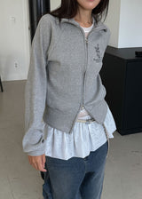 PEARL MESH SHIRRING TOP