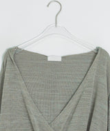 Ryoka Summer Layered V-Neck Wrap Hood Knit