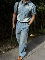 Ever snap muscle-fit denim shirt