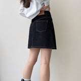 Tint black blue denim  [Skirt only]